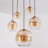Koyoto hanging light, globe light, pendant light gold, black, 5-light sources