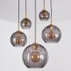 Koyoto hanging light, globe light, pendant light gold, black, 5-light sources