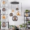 Koyoto hanging light, globe light, pendant light gold, black, 5-light sources