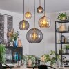 Koyoto hanging light, globe light, pendant light gold, black, 5-light sources
