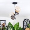 Chehalis ceiling light, globe light 33 cm Amber, clear, Smoke-coloured, 4-light sources
