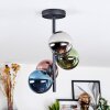 Chehalis ceiling light, globe light 27 cm blue, chrome, green, coppery, Smoke-coloured, 4-light sources