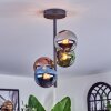 Chehalis ceiling light, globe light 27 cm blue, chrome, green, coppery, Smoke-coloured, 4-light sources