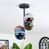 Chehalis ceiling light, globe light 27 cm blue, chrome, green, coppery, Smoke-coloured, 4-light sources