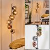 Koyoto globe light, floor lamp blue, chrome, gold, green, clear, coppery, Smoke-coloured, 6-light sources