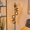 Koyoto globe light, floor lamp blue, chrome, gold, green, clear, coppery, Smoke-coloured, 6-light sources