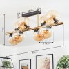 Gastor ceiling light, globe light gold, black, 8-light sources
