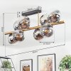 Gastor ceiling light, globe light gold, black, 8-light sources