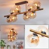 Gastor ceiling light, globe light gold, black, 8-light sources