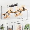 Gastor ceiling light, globe light gold, black, 8-light sources