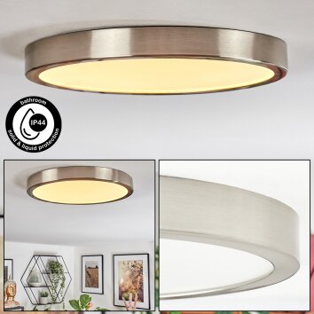 Finsrud ceiling light, Panel LED matt nickel, 1-light source
