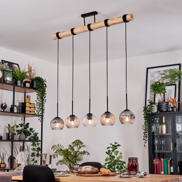 Ripoll hanging light, globe light, pendant light Ecru, black, 5-light sources