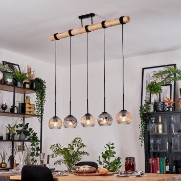 Ripoll hanging light, globe light, pendant light Ecru, black, 5-light sources