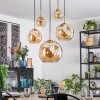 Ripoll hanging light, globe light, pendant light gold, black, 5-light sources