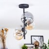 Chehalis ceiling light, globe light 33 cm Amber, clear, Smoke-coloured, 4-light sources
