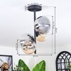 Chehalis ceiling light, globe light 33 cm Amber, clear, Smoke-coloured, 4-light sources
