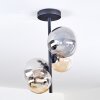 Chehalis ceiling light, globe light 33 cm Amber, clear, Smoke-coloured, 4-light sources