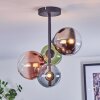 Chehalis ceiling light, globe light 33 cm blue, chrome, green, clear, coppery, Smoke-coloured, 4-light sources