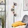 Koyoto globe light, floor lamp Amber, Smoke-coloured, 5-light sources