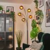 Koyoto globe light, floor lamp blue, gold, green, coppery, 5-light sources