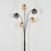 Koyoto globe light, floor lamp Amber, Smoke-coloured, 5-light sources