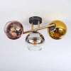 Koyoto ceiling light, globe light gold, black, 3-light sources