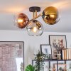 Koyoto ceiling light, globe light gold, black, 3-light sources