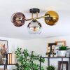 Koyoto ceiling light, globe light gold, black, 3-light sources