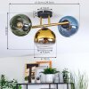 Koyoto ceiling light, globe light gold, black, 3-light sources