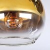 Koyoto ceiling light, globe light gold, black, 3-light sources