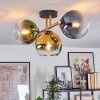 Koyoto ceiling light, globe light gold, black, 3-light sources