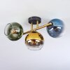 Koyoto ceiling light, globe light gold, black, 3-light sources