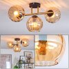 Koyoto ceiling light, globe light gold, black, 3-light sources