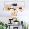 Koyoto ceiling light, globe light gold, black, 3-light sources
