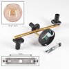 Koyoto ceiling light, globe light gold, black, 3-light sources