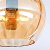 Koyoto ceiling light, globe light gold, black, 3-light sources