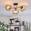 Koyoto ceiling light, globe light gold, black, 3-light sources