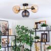 Koyoto ceiling light, globe light gold, black, 3-light sources