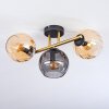 Koyoto ceiling light, globe light gold, black, 3-light sources