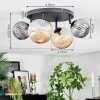 Chehalis ceiling light, globe light Amber, Smoke-coloured, 4-light sources