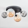 Chehalis ceiling light, globe light Amber, Smoke-coloured, 4-light sources