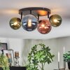 Chehalis ceiling light, globe light blue, green, coppery, 4-light sources