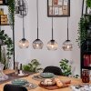 Koyoto hanging light, globe light, pendant light Ecru, black, 4-light sources