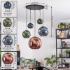 Ripoll hanging light, globe light, pendant light gold, black, 5-light sources