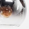 Koyoto ceiling light, globe light chrome, clear, Smoke-coloured, 6-light sources