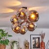 Ripoll ceiling light, globe light chrome, Smoke-coloured, 8-light sources