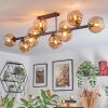 Koyoto ceiling light, globe light Amber, 10-light sources
