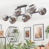 Ripoll ceiling light, globe light chrome, Smoke-coloured, 10-light sources