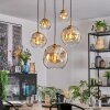 Ripoll hanging light, globe light, pendant light gold, black, 5-light sources