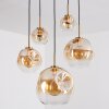Ripoll hanging light, globe light, pendant light gold, black, 5-light sources